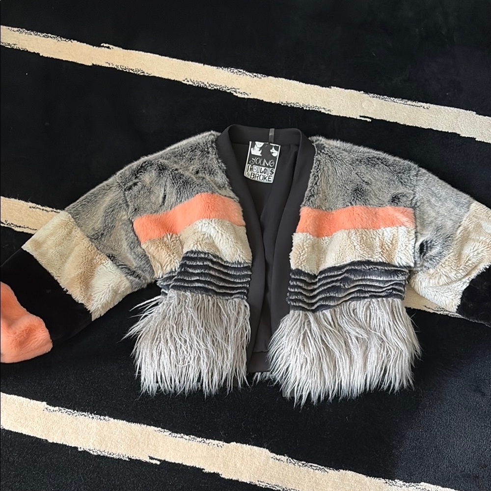 Young Fabulous & Broke Multicolor Faux Fur Bomber Jacket